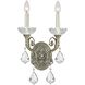 Majestic 2 Light 10 inch Historic Brass Wall Sconce Wall Light