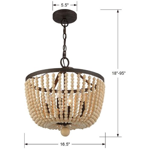Rylee 4 Light 16.5 inch Forged Bronze Mini Chandelier Ceiling Light