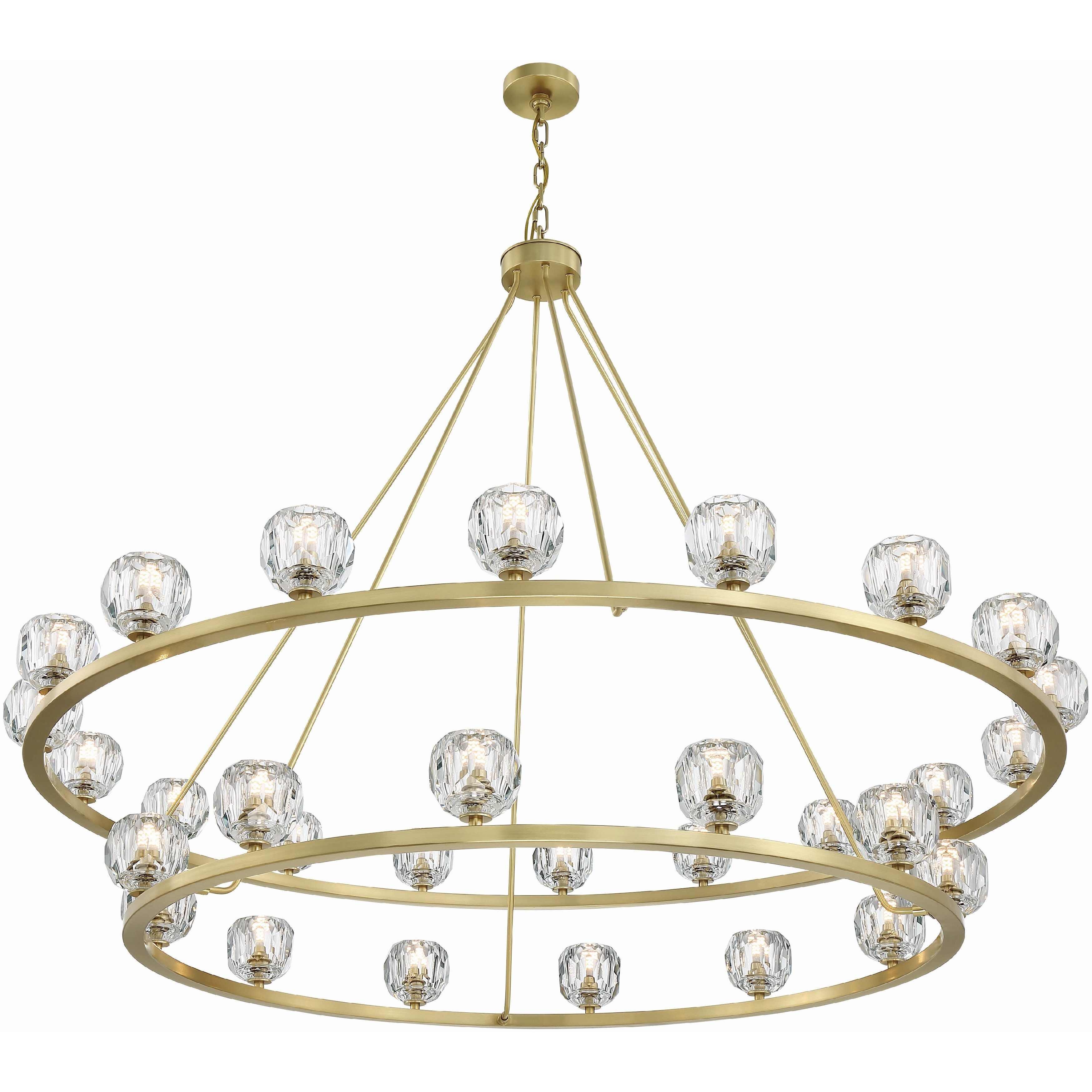 Aragon 30 Light 60 inch Soft Brass Chandelier Ceiling Light