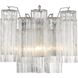 Addis Sconce Wall Light in Polished Chrome, Tronchi Glass Clear