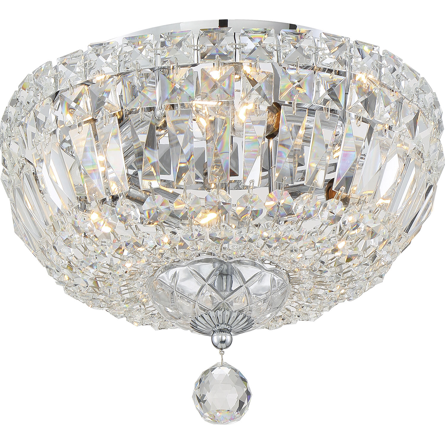 Roslyn 4 Light 12 inch Polished Chrome Flush Ceiling Light