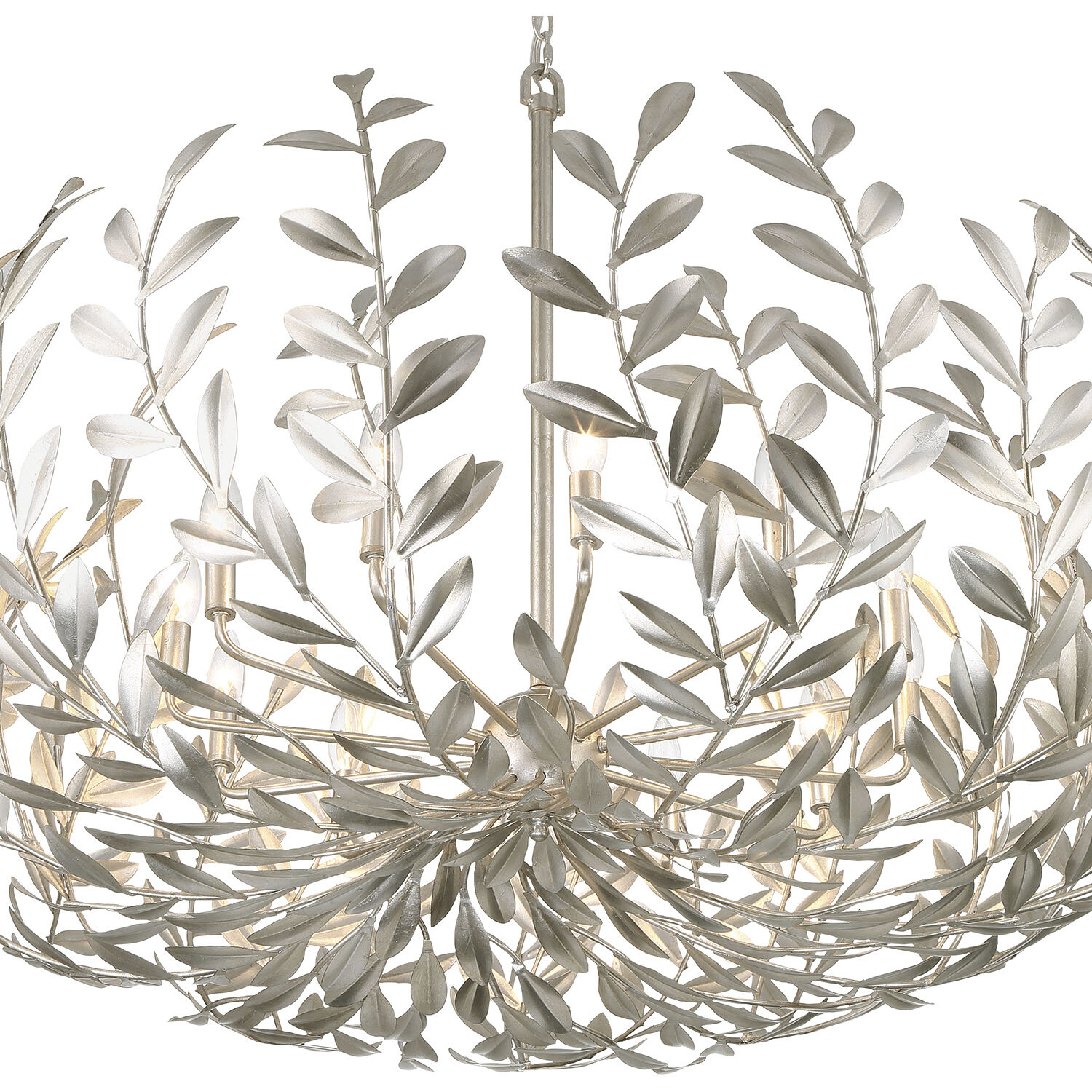 Broche 12 Light 42 inch Antique Silver Chandelier Ceiling Light