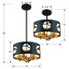 Odelle 4 Light 14 inch Black and Antique Gold Semi Flush Ceiling Light