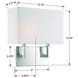 Durham 2 Light 12.75 inch Polished Nickel ADA Sconce Wall Light