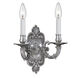 Cast Brass Wall Mount 2 Light 10 inch Pewter Sconce Wall Light