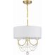 Delilah 3 Light 15.75 inch Aged Brass Mini Chandelier Ceiling Light