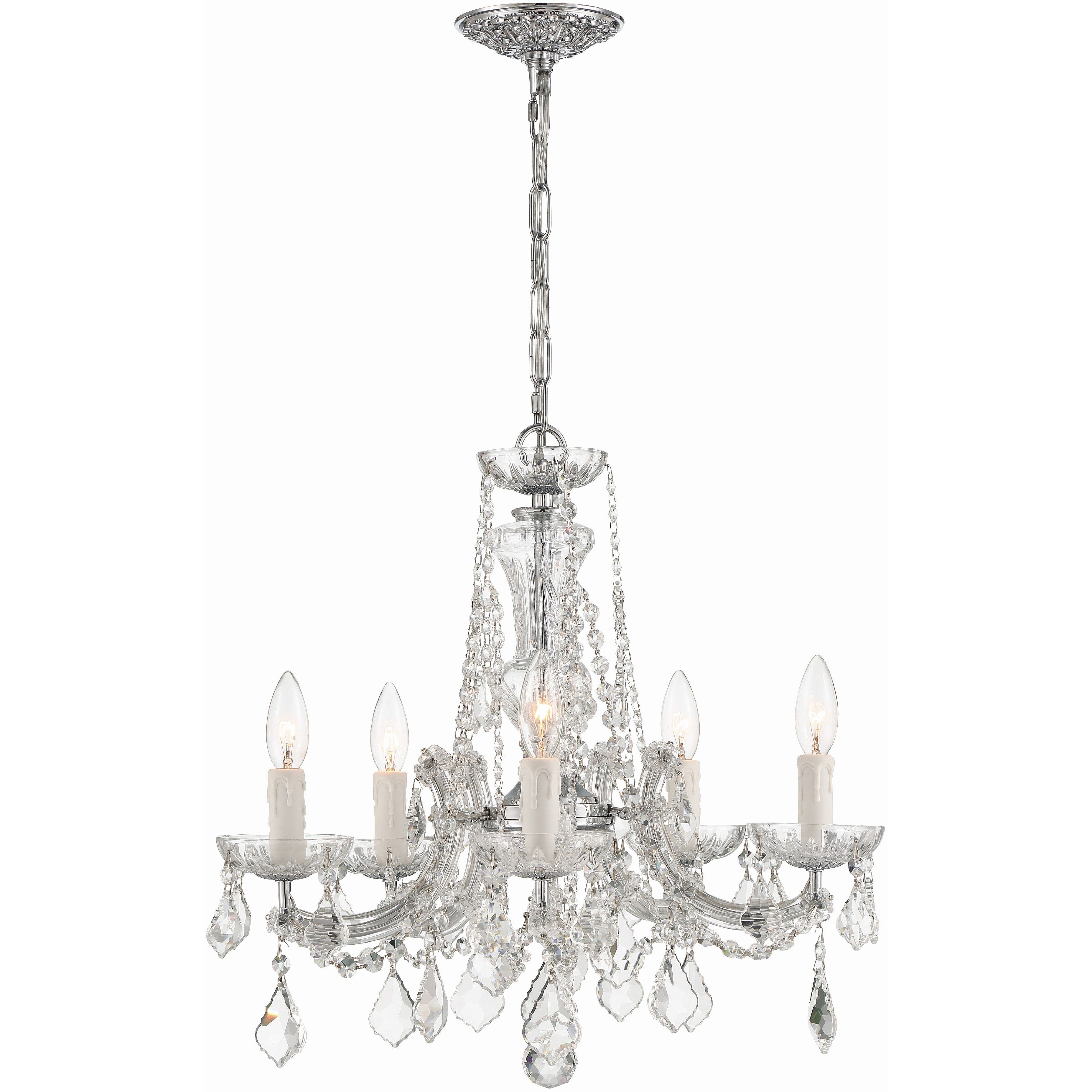 Maria Theresa 5 Light 20 inch Polished Chrome Chandelier Ceiling Light in Clear Hand Cut