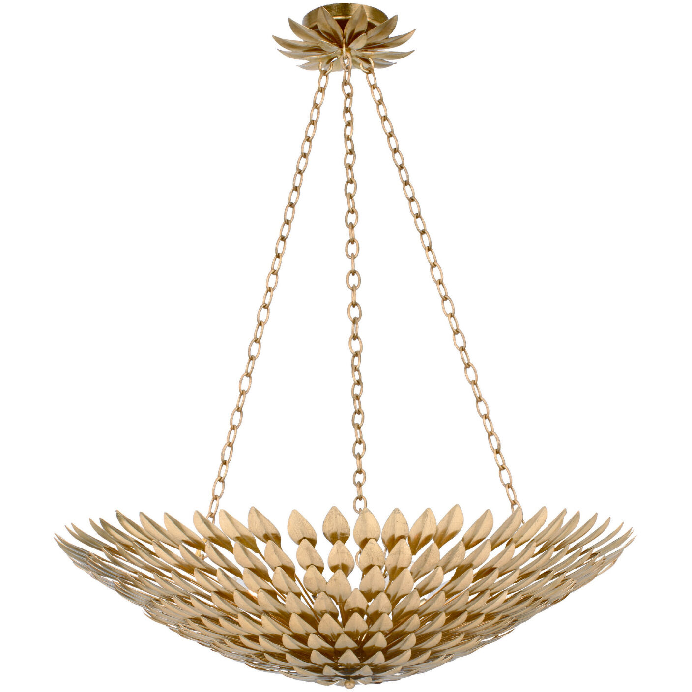 Broche 8 Light 30 inch Antique Gold Chandelier Ceiling Light