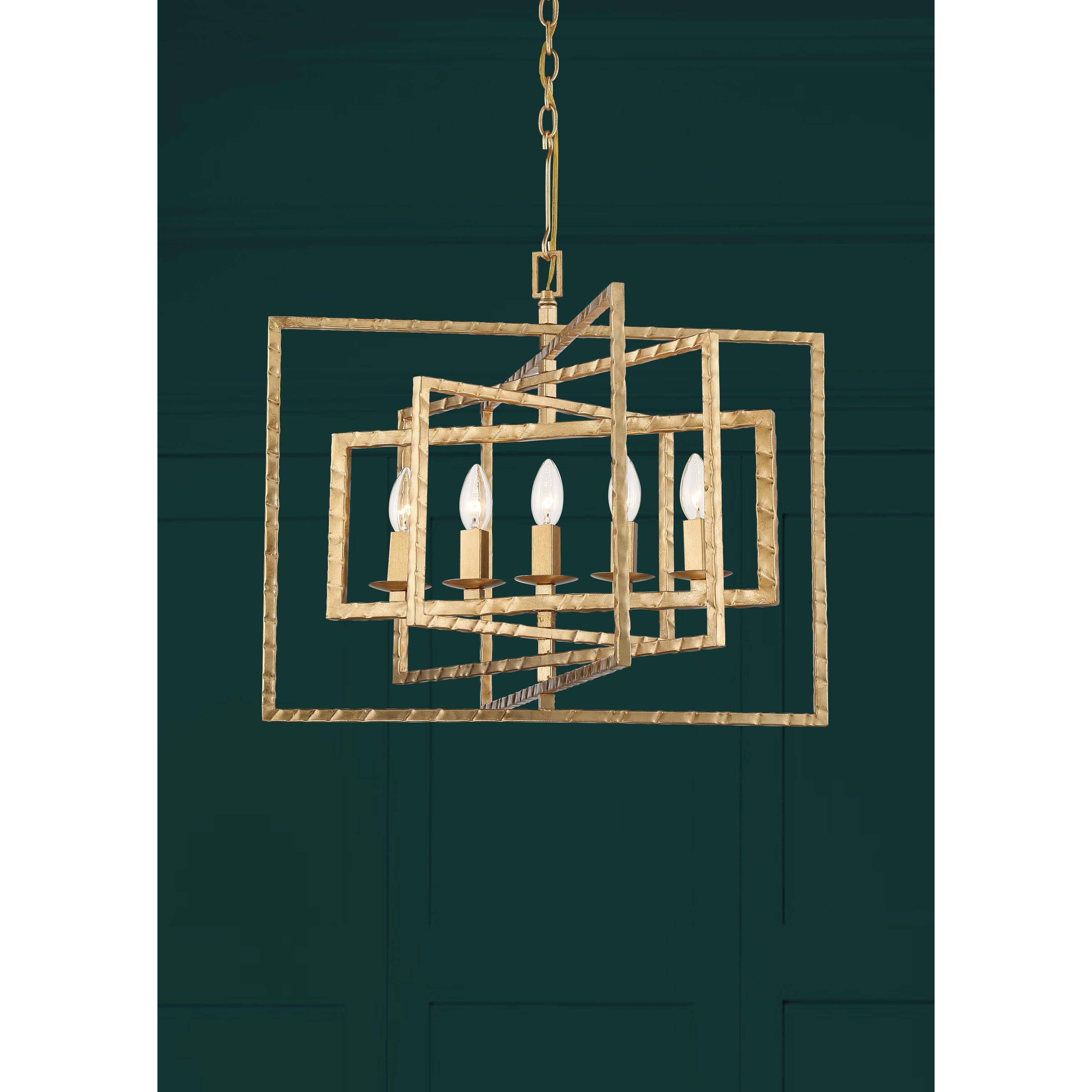 Capri 5 Light 24 inch Antique Gold Chandelier Ceiling Light