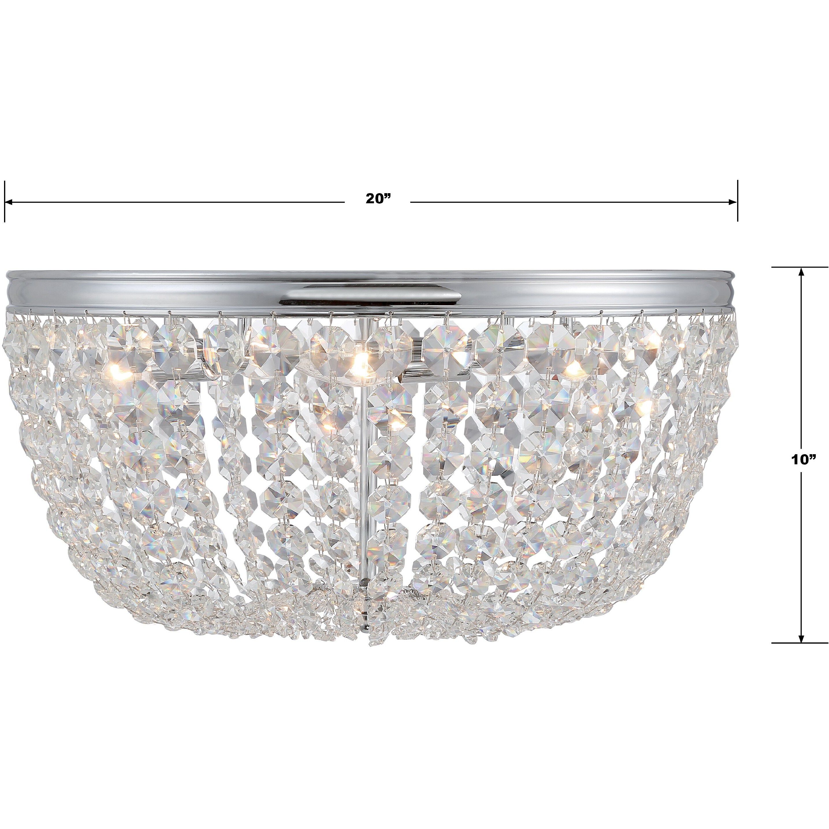 Nola 5 Light 20 inch Polished Chrome Flush Ceiling Light