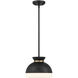 Gidget 1 Light 10.25 inch Matte Black and Vibrant Gold Mini Pendant Ceiling Light