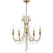 Arcadia 5 Light 23.5 inch Antique Gold Chandelier Ceiling Light in Antique Brass and Black