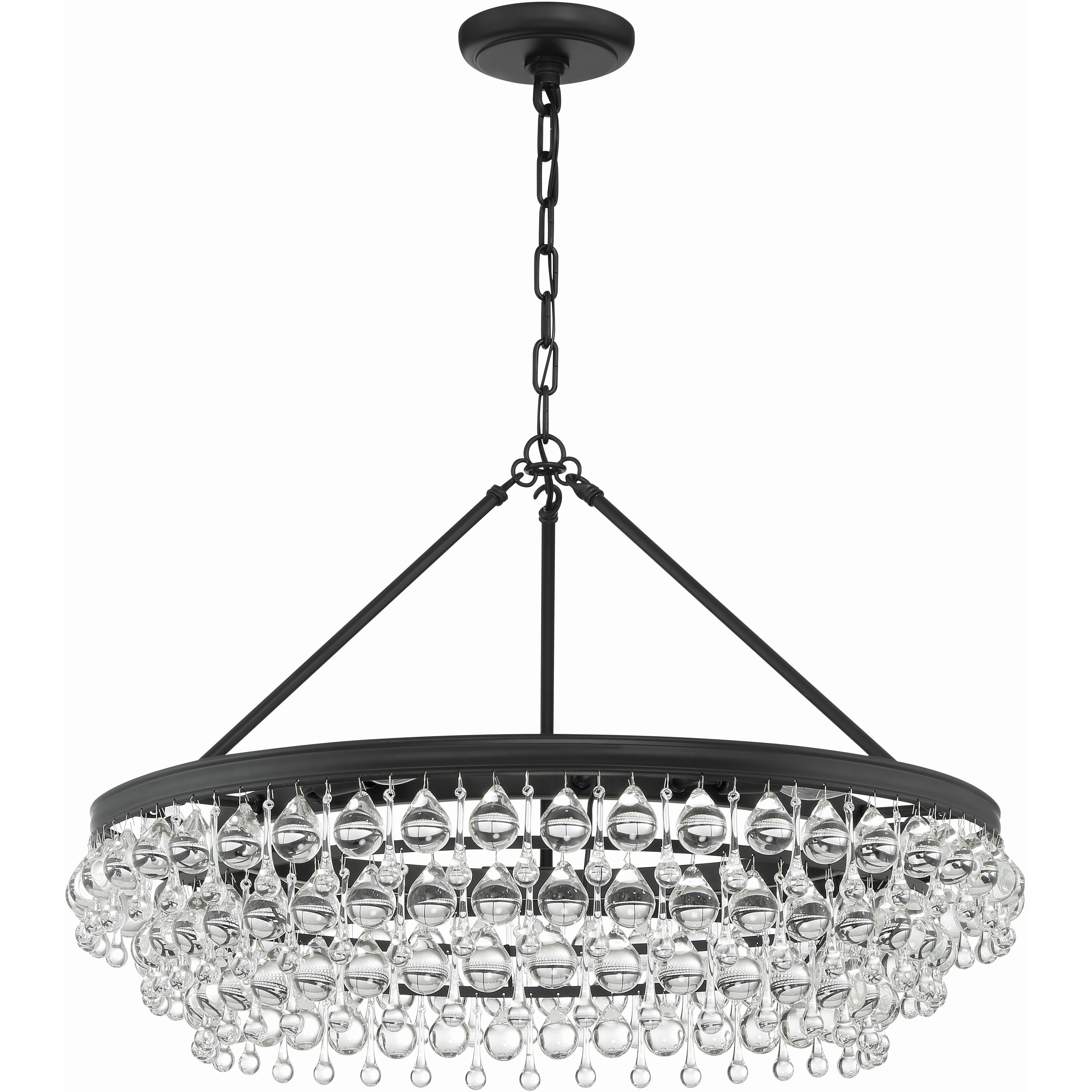 Calypso 6 Light 30 inch Matte Black Chandelier Ceiling Light