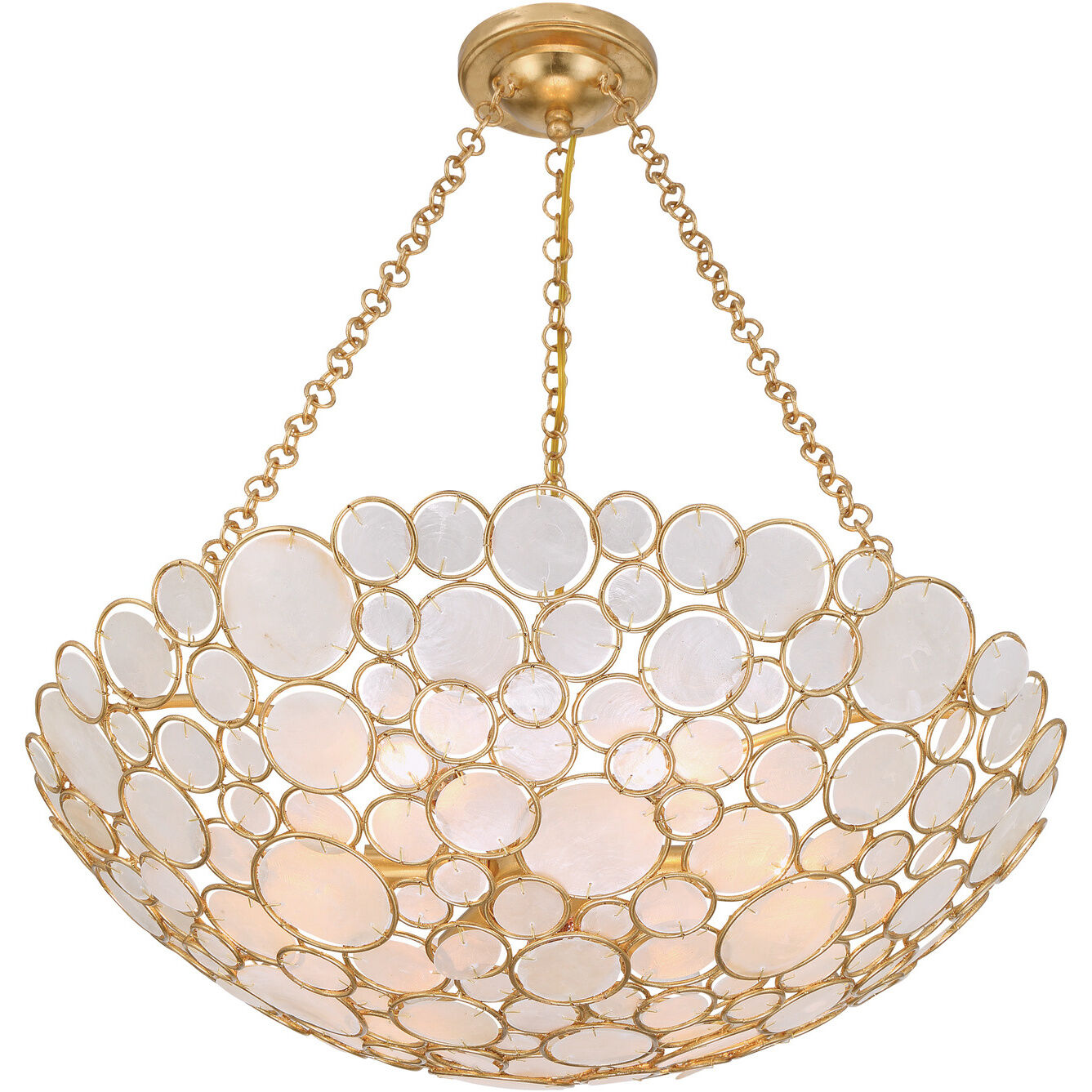 Palla 6 Light 24.5 inch Antique Gold Chandelier Ceiling Light