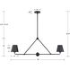 Xavier 2 Light 42 inch Matte Black Chandelier Ceiling Light