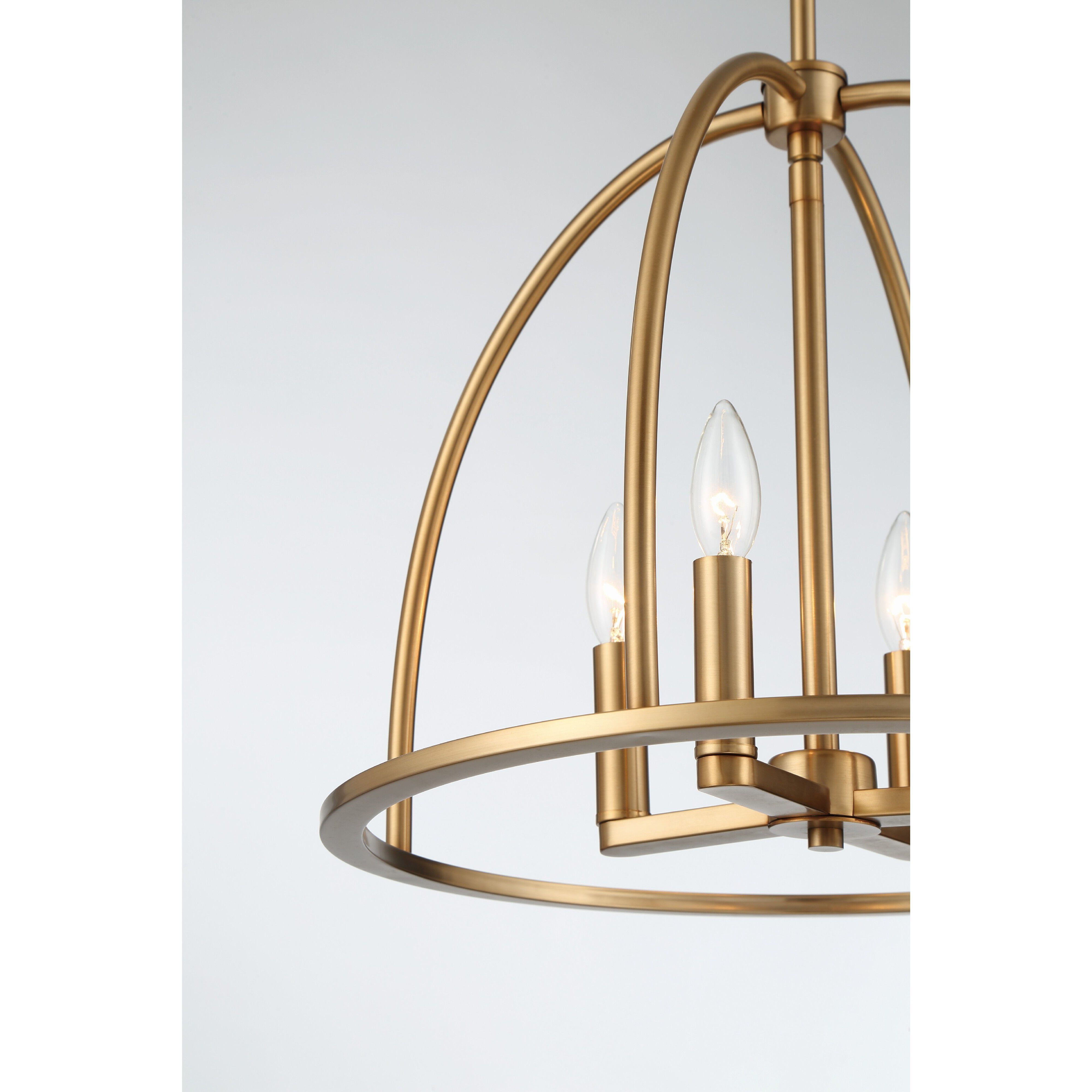 Abbott 4 Light 18.25 inch Vibrant Gold Lantern Chandelier Ceiling Light