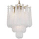 Ollie 4 Light 14.25 inch Aged Brass Pendant Ceiling Light in Sand Glass Clear