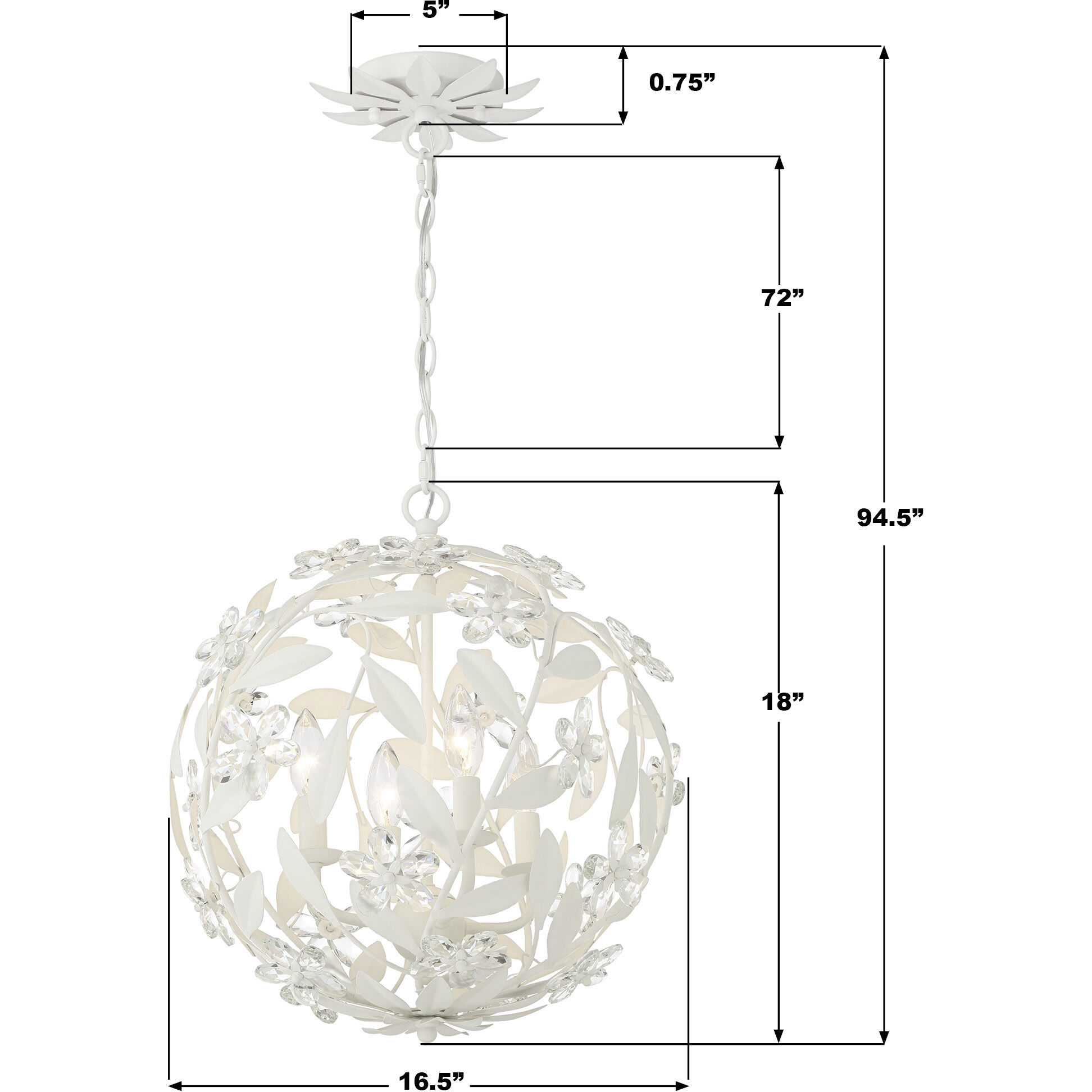 Marselle 4 Light 16.5 inch Matte White Mini Chandelier Ceiling Light