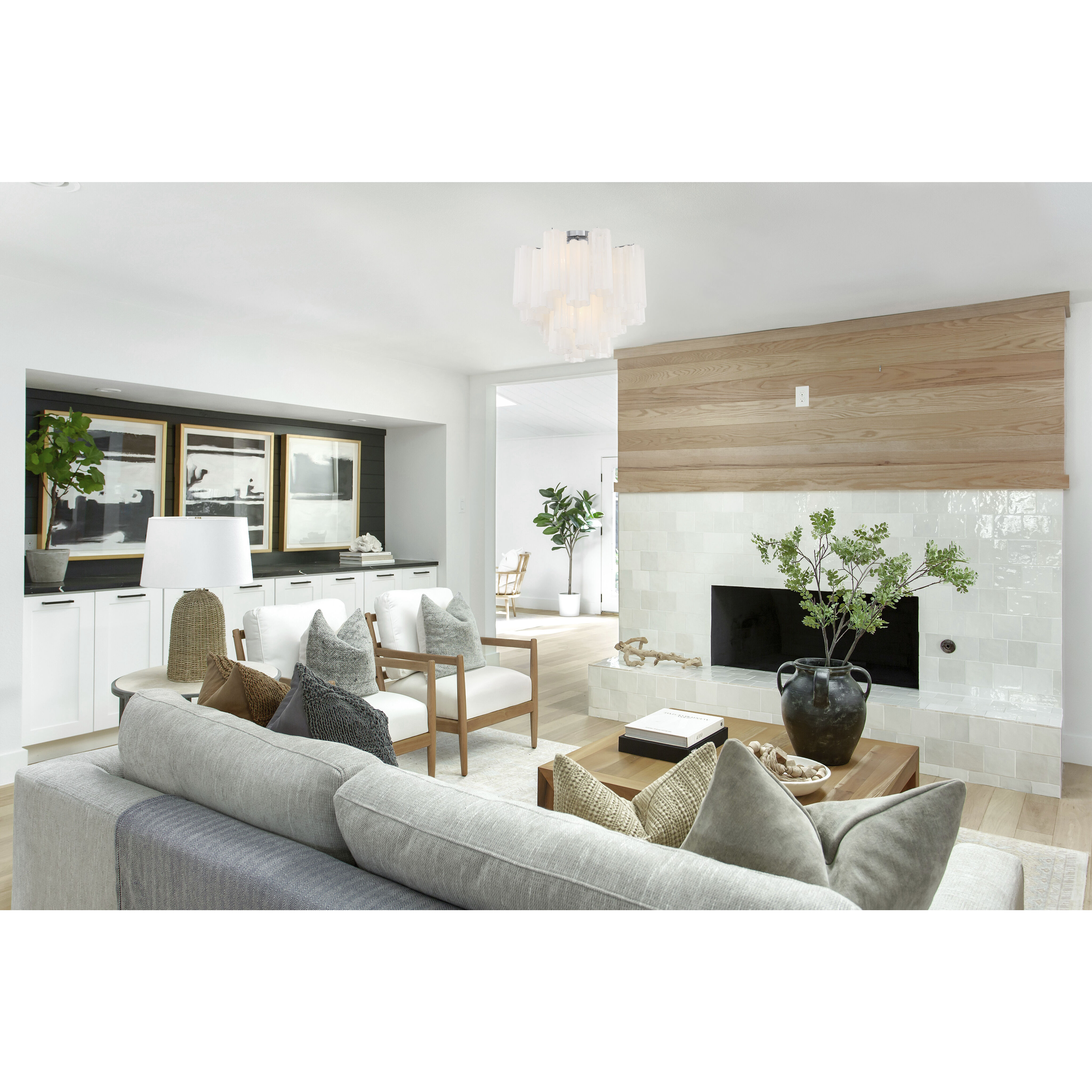 Addis 4 Light 17.75 inch Polished Chrome Semi Flush Ceiling Light in White