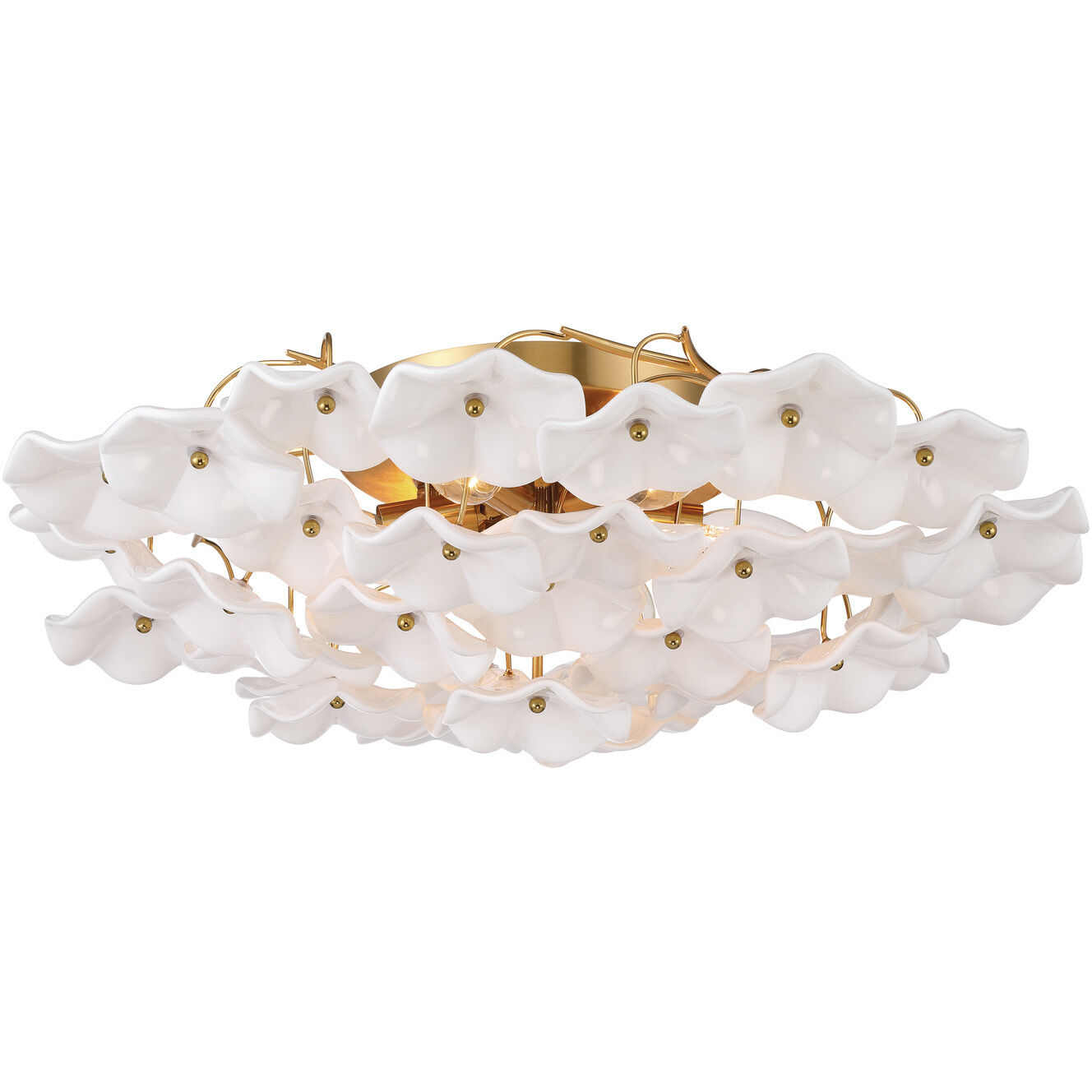 Esme 6 Light 22.5 inch Aged Brass Semi Flush Ceiling Light