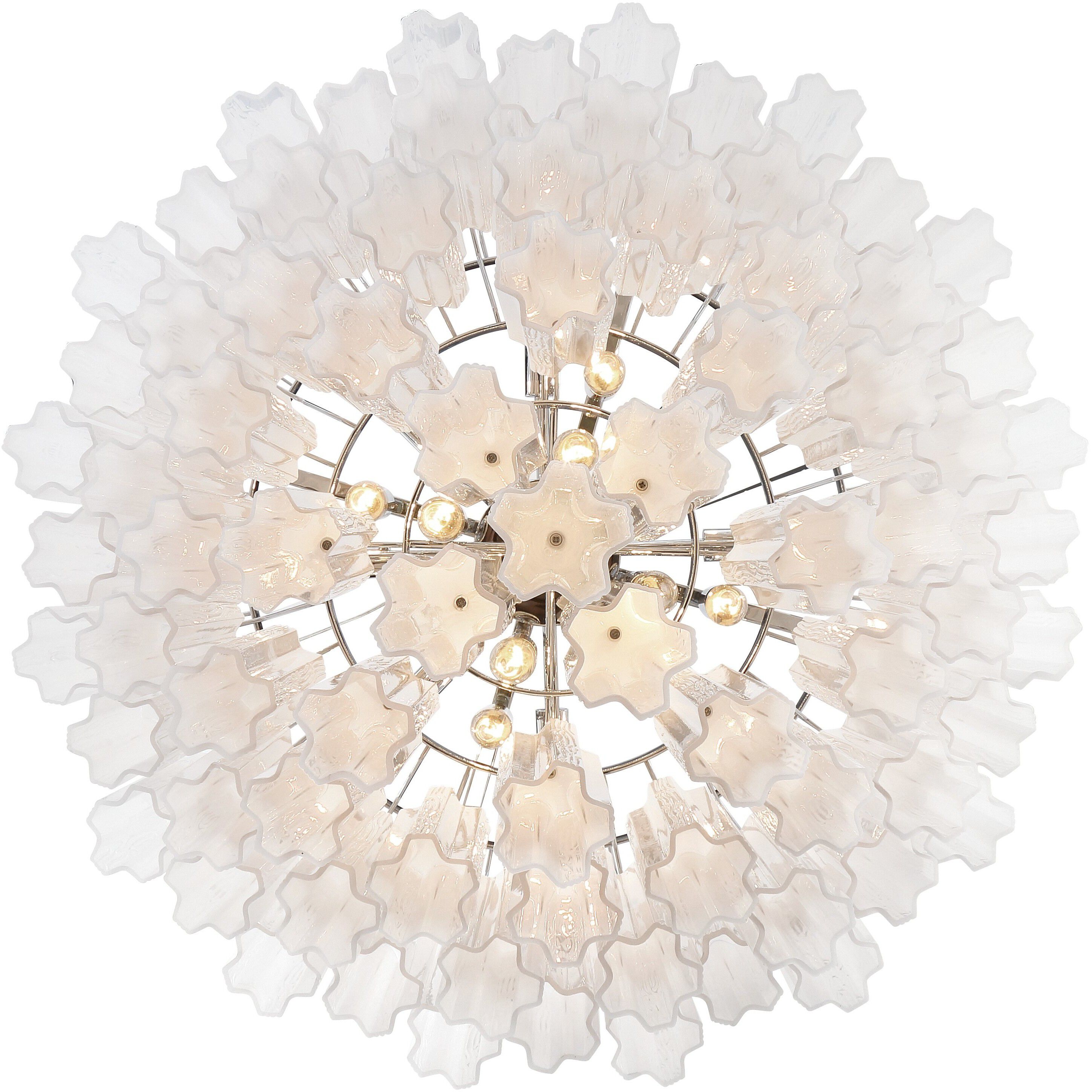 Addis 16 Light 32 inch Polished Chrome Chandelier Ceiling Light in Tronchi Glass White