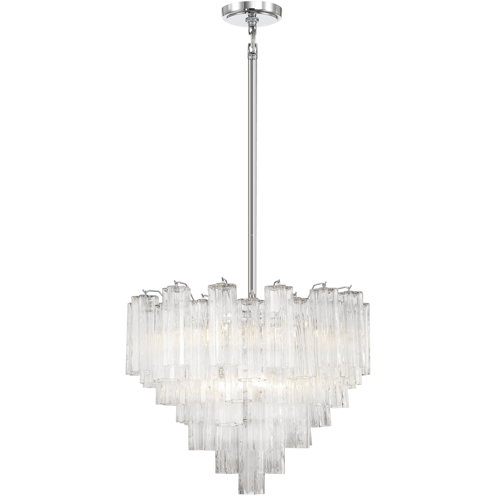 Addis 12 Light 26.75 inch Polished Chrome Chandelier Ceiling Light in Tronchi Glass Clear