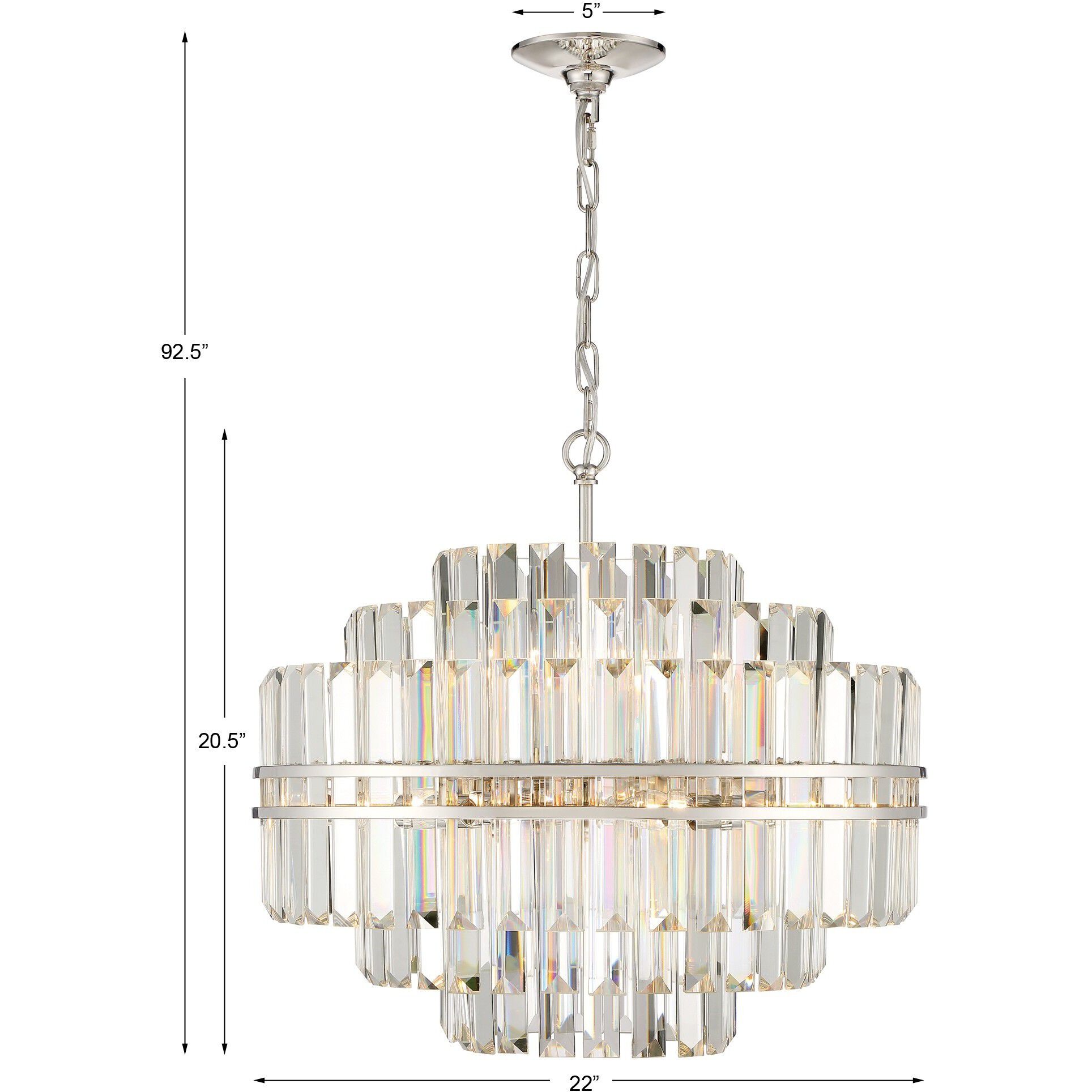 Hayes 12 Light 22 inch Polished Nickel Chandelier Ceiling Light