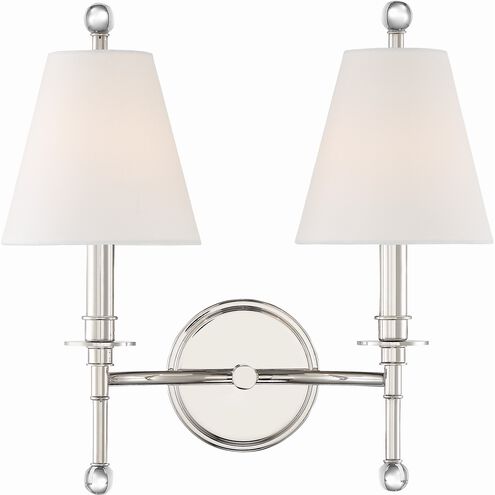 Riverdale 2 Light 15 inch Polished Nickel Sconce Wall Light