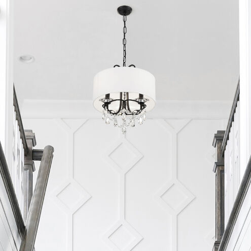 Othello 3 Light 14 inch Matte Black Mini Chandelier Ceiling Light in Clear Hand Cut