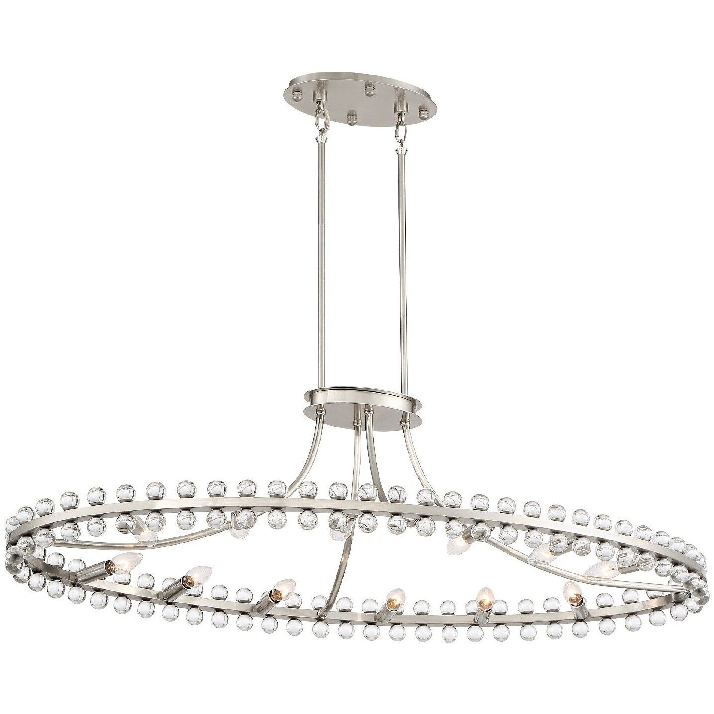 Clover 12 Light 45 inch Brushed Nickel Chandelier Ceiling Light