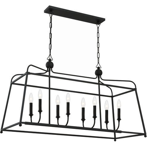 Sylvan 8 Light 42 inch Black Forged Chandelier Ceiling Light