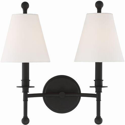 Riverdale 2 Light 15 inch Black Forged Sconce Wall Light