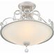 Ashton 3 Light 16.5 inch Olde Silver Semi Flush Ceiling Light in Clear Hand Cut