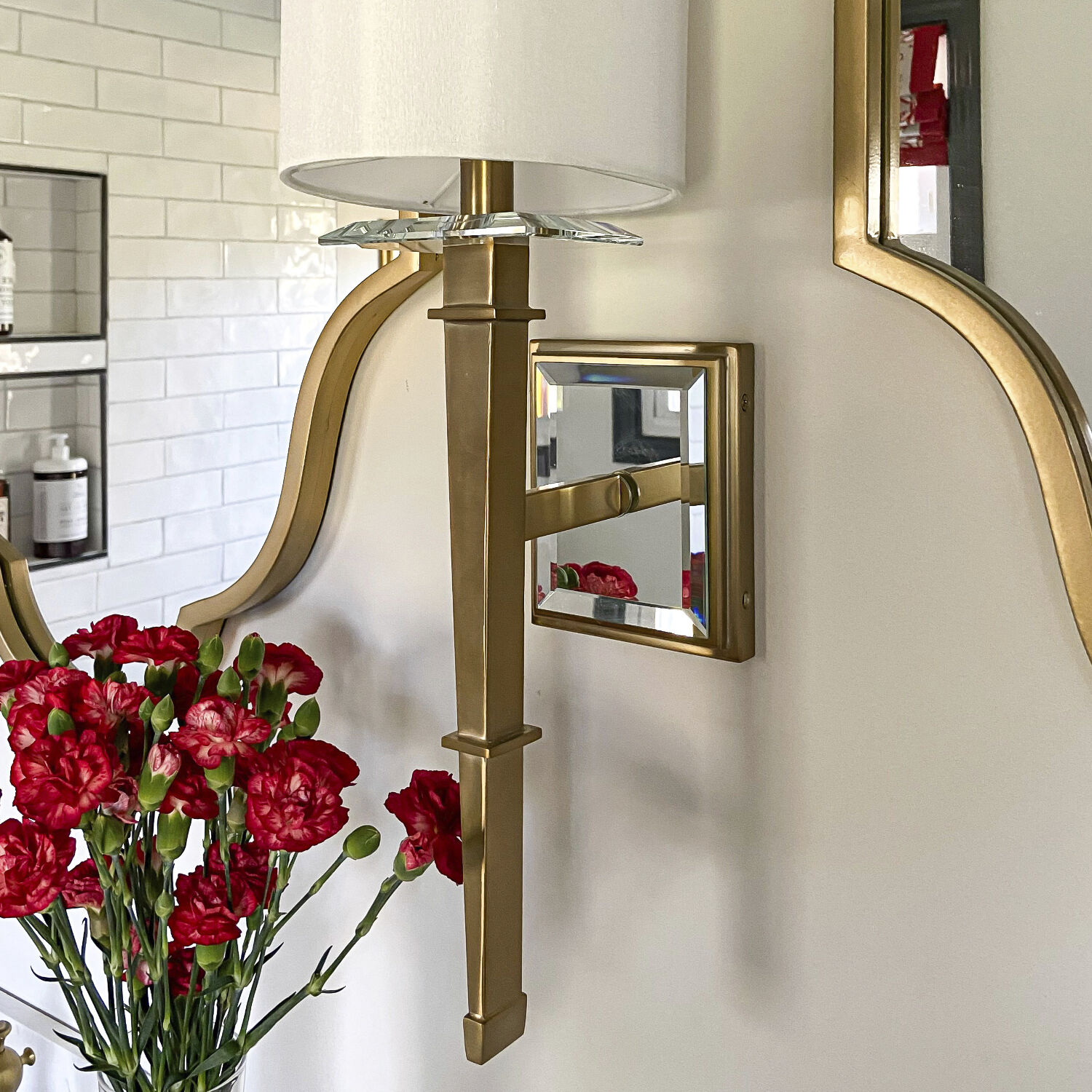 Clifton Bath Sconce Wall Light in Aged Brass