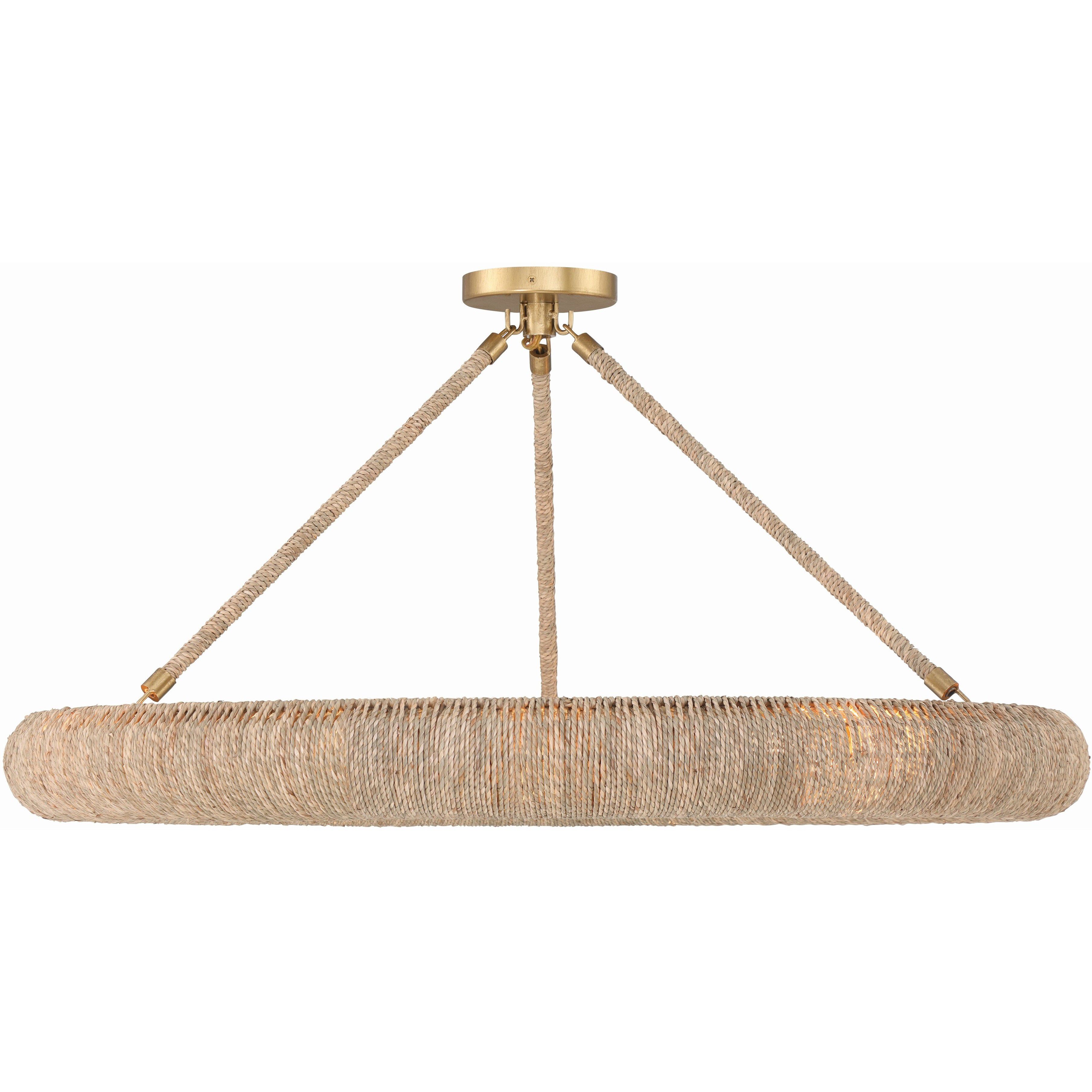 Oakley 1 Light 32 inch Soft Gold Semi Flush Ceiling Light