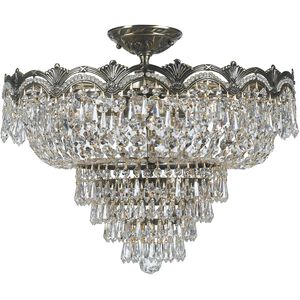 Majestic 5 Light 21.5 inch Historic Brass Ceiling Mount Ceiling Light in Clear Swarovski Strass