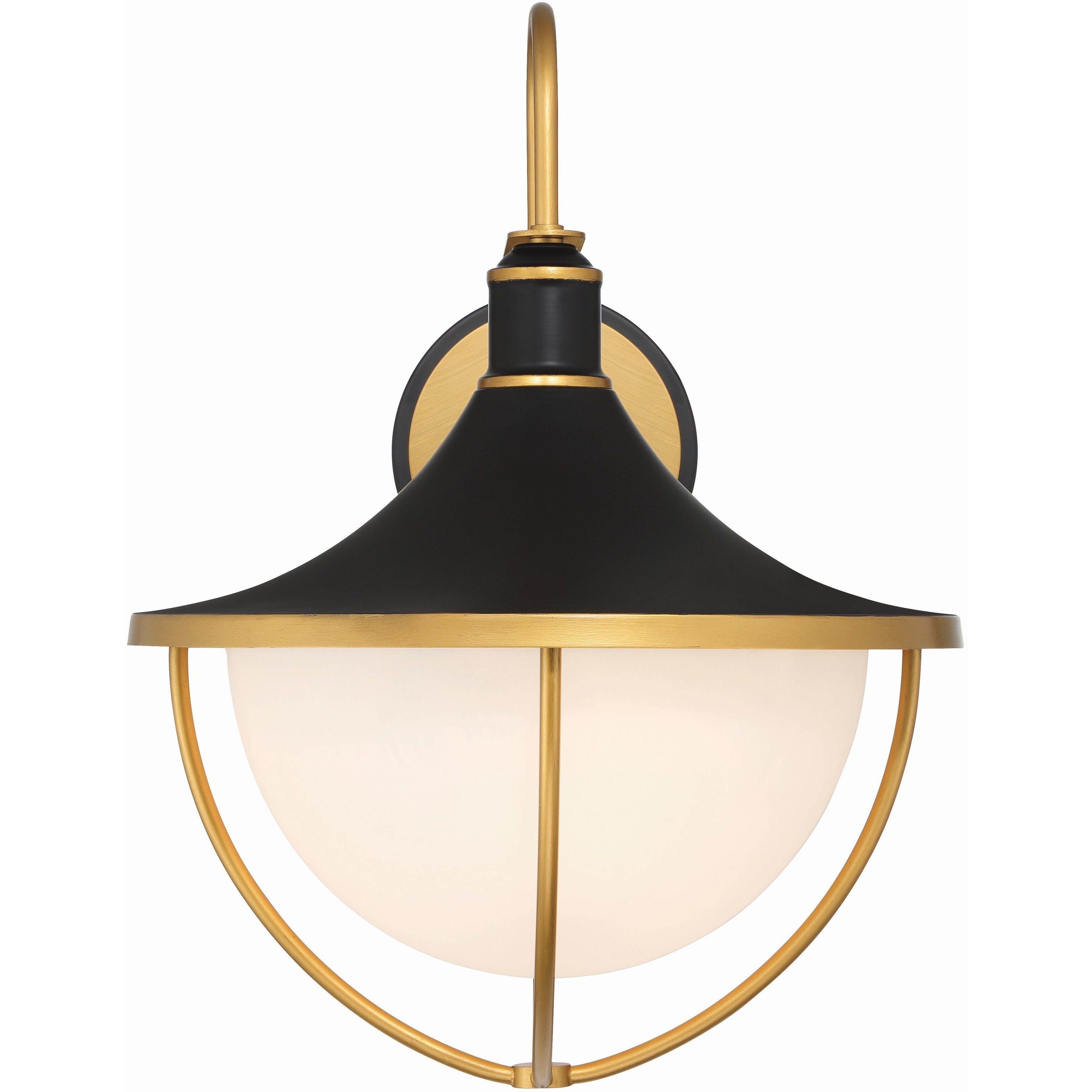 Atlas 3 Light 22 inch Matte Black/Textured Gold Outdoor Sconce