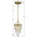 Calypso 1 Light 7.25 inch Vibrant Gold Mini Pendant Ceiling Light