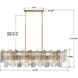 Addis 14 Light 51.75 inch Aged Brass Linear Chandelier Ceiling Light in Tronchi Glass Autumn