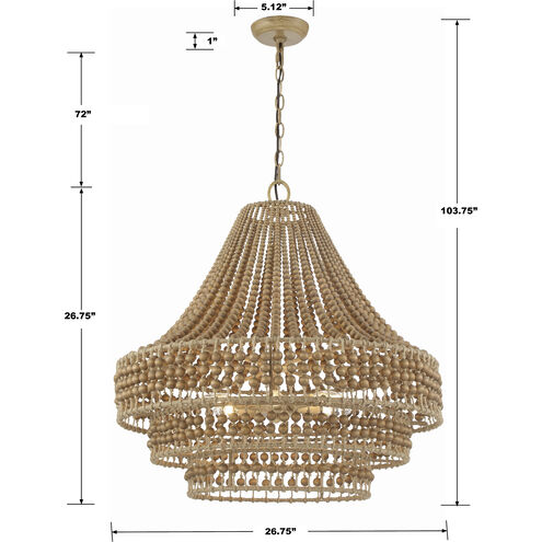 Silas 6 Light 26.75 inch Burnished Silver Chandelier Ceiling Light