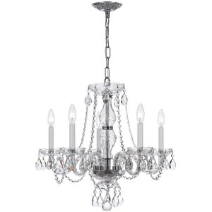 Traditional Crystal 5 Light 21 inch Polished Chrome Chandelier Ceiling Light