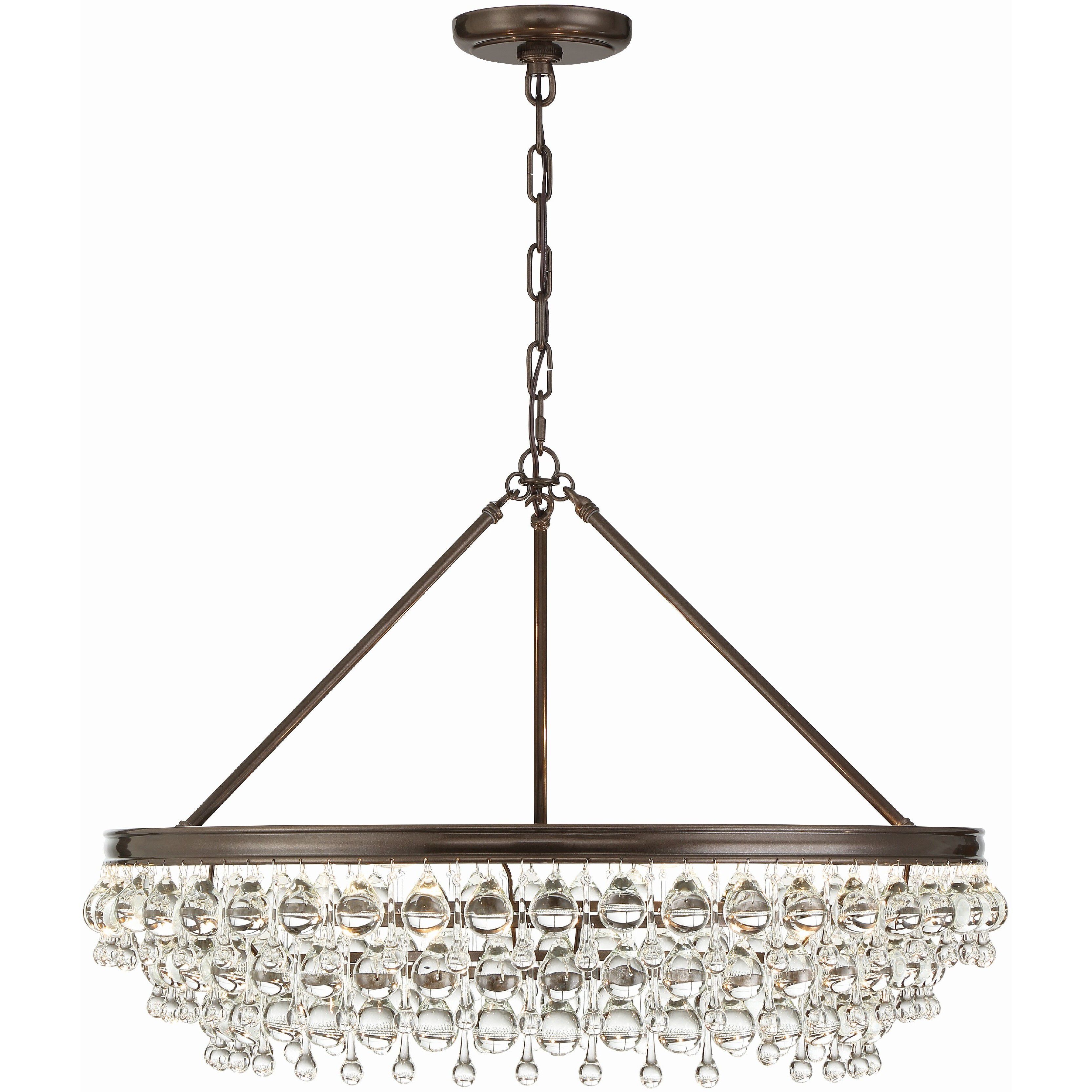 Calypso 6 Light 30 inch Vibrant Bronze Chandelier Ceiling Light