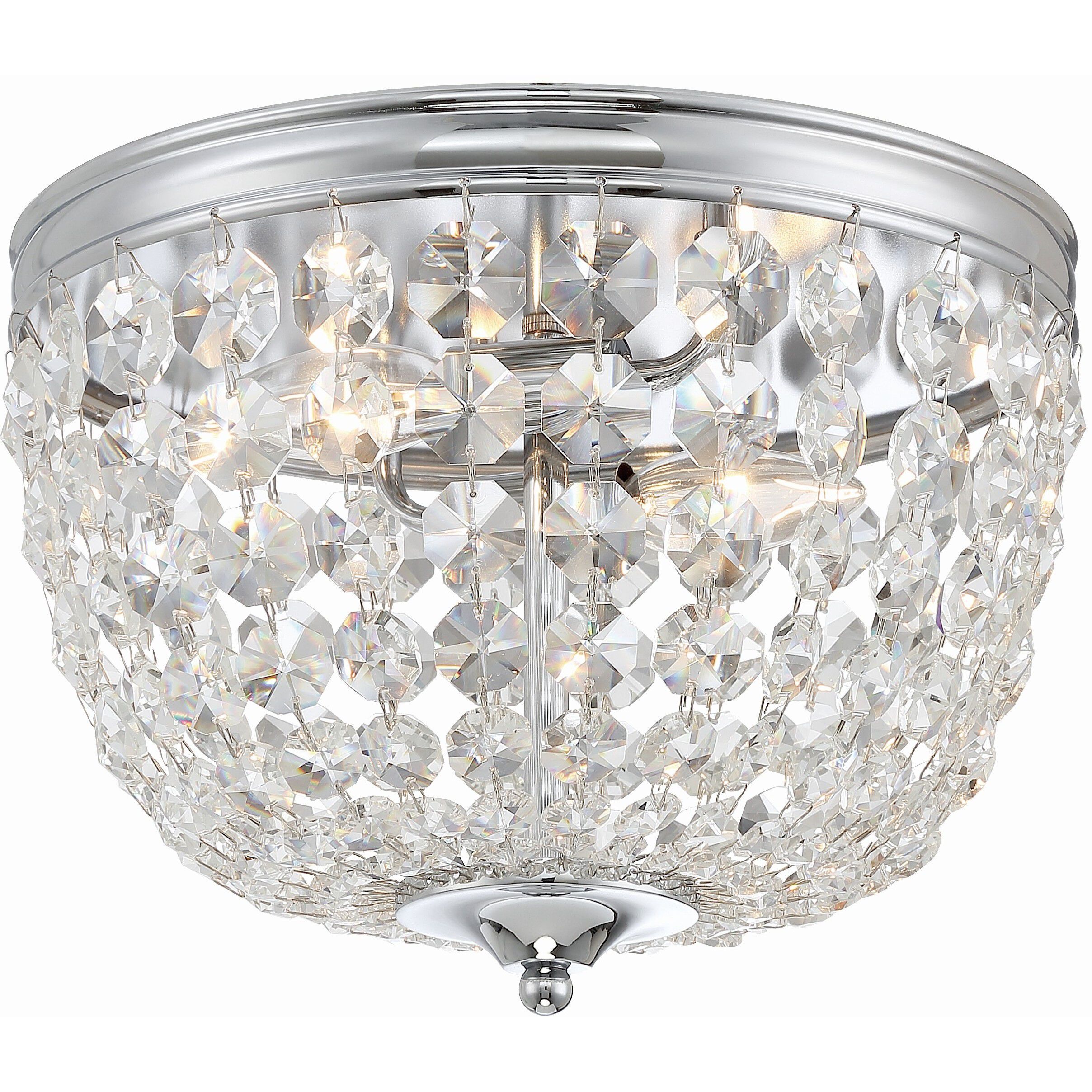 Nola 2 Light 11.5 inch Polished Chrome Flush Ceiling Light