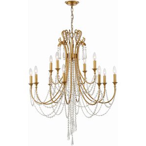 Arcadia 12 Light 32.5 inch Antique Gold Chandelier Ceiling Light