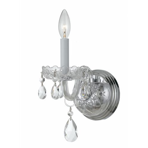 Traditional Crystal 1 Light 5 inch Polished Chrome Sconce Wall Light in Clear Hand Cut