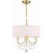 Delilah 3 Light 15.75 inch Aged Brass Mini Chandelier Ceiling Light