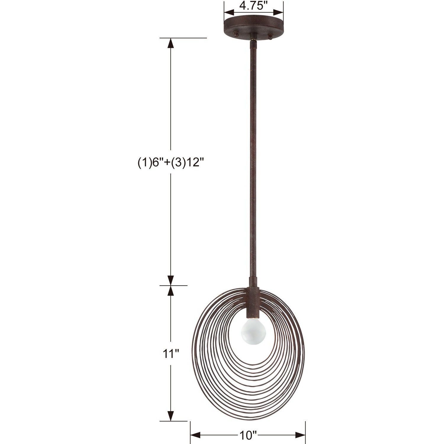 Doral 1 Light 10 inch Forged Bronze Mini Pendant Ceiling Light in Florentine Bronze