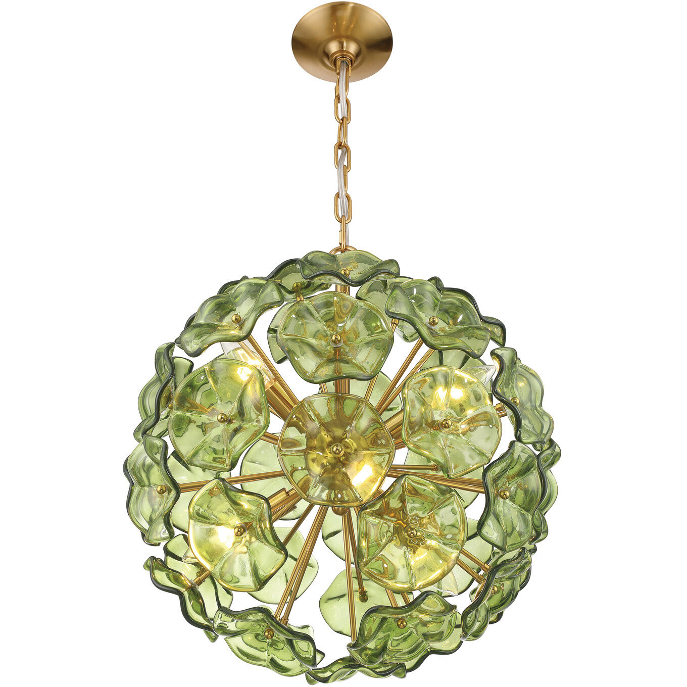 Esme 6 Light 18.25 inch Aged Brass Chandelier Ceiling Light