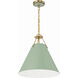 Xavier 3 Light 16 inch Vibrant Gold Pendant Ceiling Light in Vibrant Gold and Green