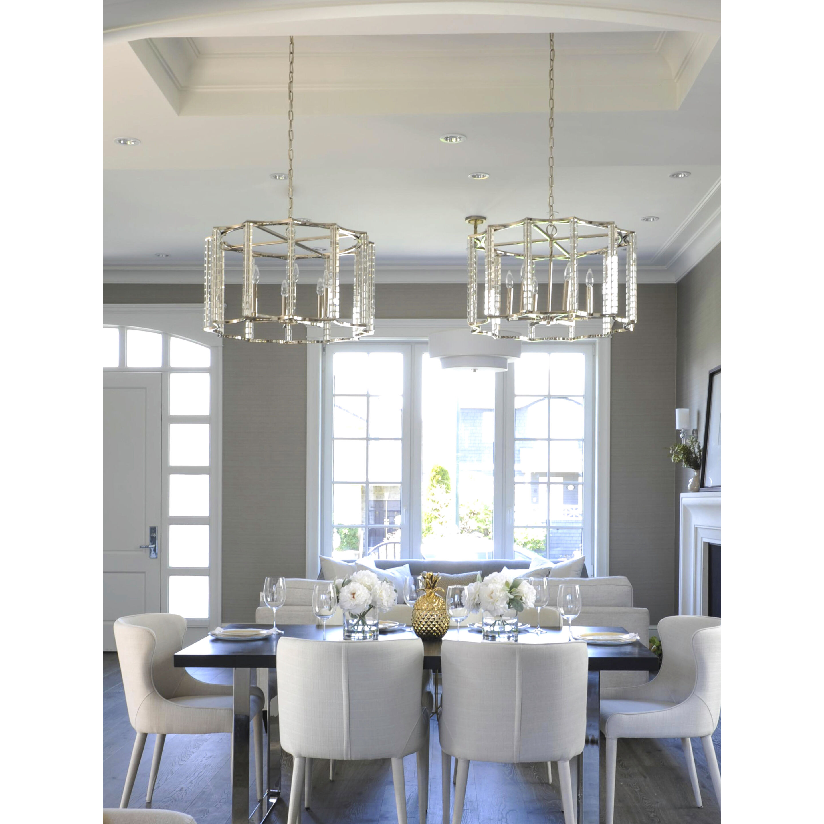 Crystorama 8856-PN Carson 6 Light 28 inch Polished Nickel